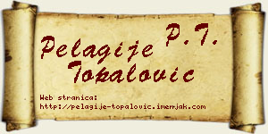 Pelagije Topalović vizit kartica